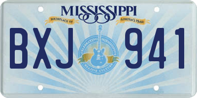 MS license plate BXJ941