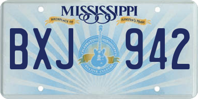 MS license plate BXJ942