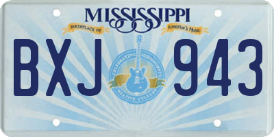 MS license plate BXJ943