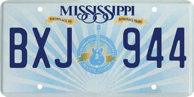 MS license plate BXJ944