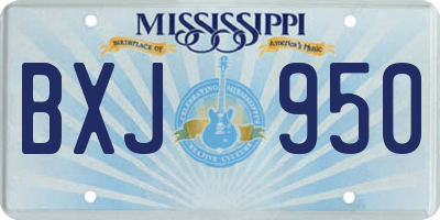 MS license plate BXJ950