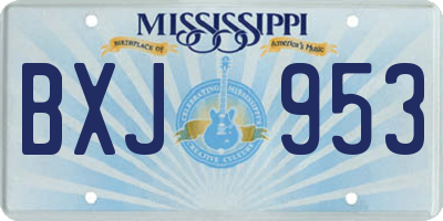 MS license plate BXJ953