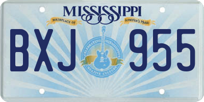 MS license plate BXJ955