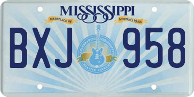 MS license plate BXJ958