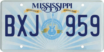 MS license plate BXJ959