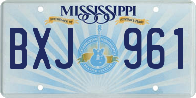 MS license plate BXJ961