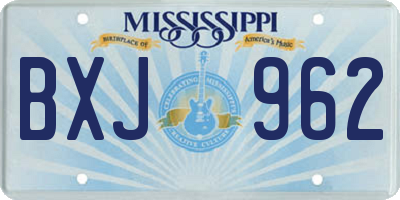 MS license plate BXJ962