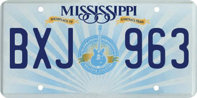 MS license plate BXJ963