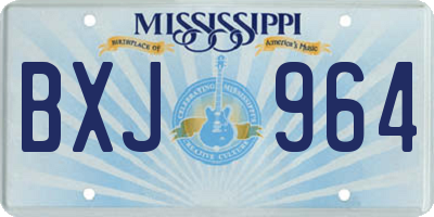 MS license plate BXJ964