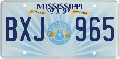 MS license plate BXJ965