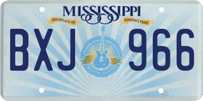 MS license plate BXJ966