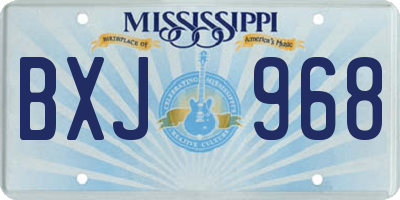 MS license plate BXJ968