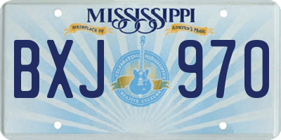 MS license plate BXJ970