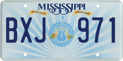 MS license plate BXJ971