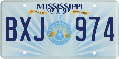 MS license plate BXJ974