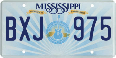 MS license plate BXJ975