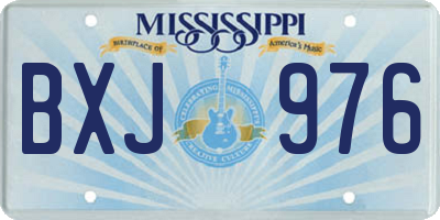 MS license plate BXJ976