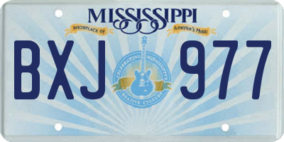 MS license plate BXJ977