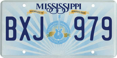 MS license plate BXJ979