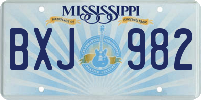 MS license plate BXJ982