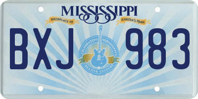 MS license plate BXJ983