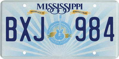 MS license plate BXJ984
