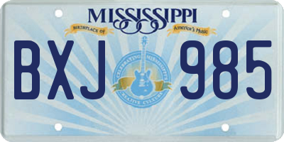MS license plate BXJ985