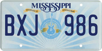 MS license plate BXJ986