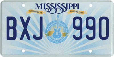 MS license plate BXJ990