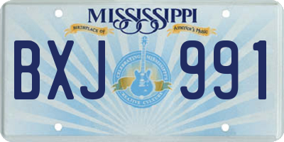 MS license plate BXJ991