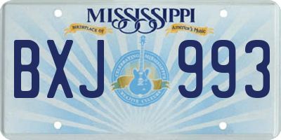 MS license plate BXJ993