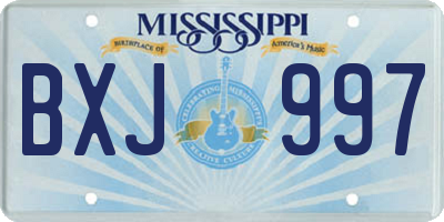 MS license plate BXJ997