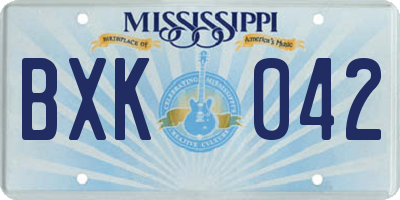 MS license plate BXK042