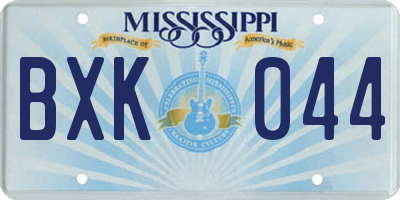 MS license plate BXK044