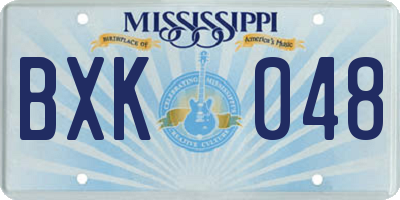 MS license plate BXK048