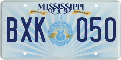 MS license plate BXK050