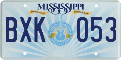 MS license plate BXK053