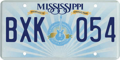 MS license plate BXK054