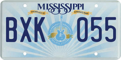 MS license plate BXK055