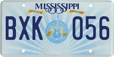 MS license plate BXK056