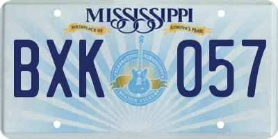 MS license plate BXK057