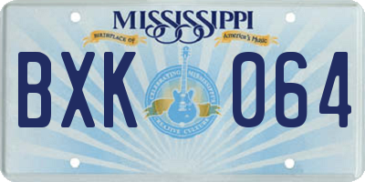 MS license plate BXK064