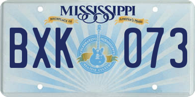 MS license plate BXK073