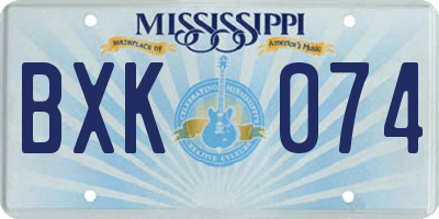 MS license plate BXK074