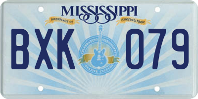 MS license plate BXK079