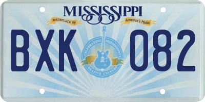 MS license plate BXK082