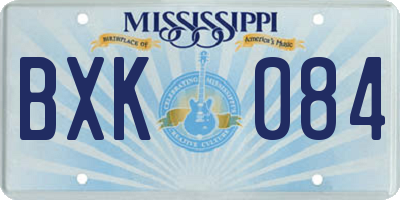 MS license plate BXK084