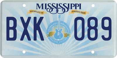 MS license plate BXK089