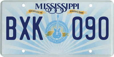 MS license plate BXK090
