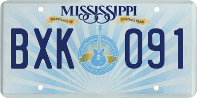 MS license plate BXK091